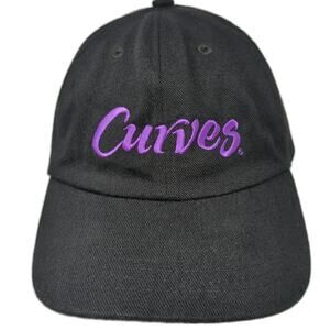 Curves Baseball Cap Black Purple One Size Slideback Fitness Gym Workout Hat